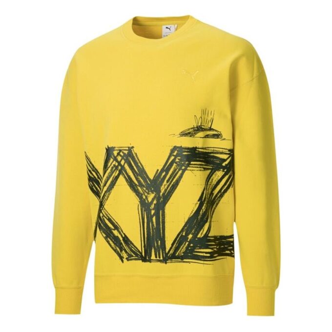 PUMA x Michael Lau Crossover Casual Sports Okrągły Dekolt Żółty
