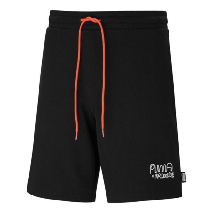 PUMA x MR DOODLE Crossover Funny Graffiti Sportowe Szorty Czarne