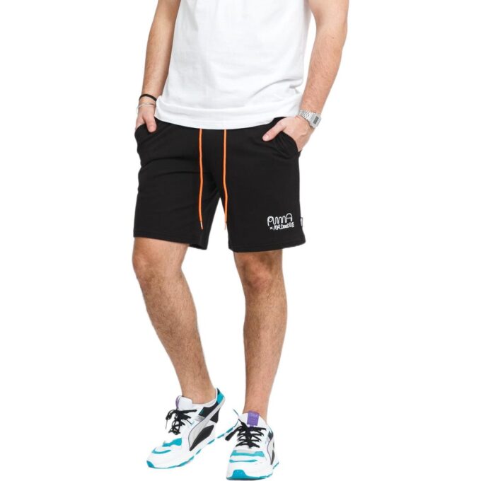 PUMA x MR DOODLE Crossover Funny Graffiti Sportowe Szorty Czarne