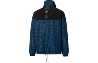 PUMA x Mr Doodle Crossover Graffiti Printing Contrasting Colors Cardigan Stand Collar Jacket Blue PUMA x Mr Doodle Crossover Graffiti Printing Contrasting Colors Cardigan Stand Collar Jacket Blue
