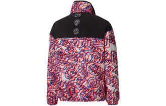 PUMA x Mr Doodle Crossover Graffiti Printing Contrasting Colors Cardigan Stand Collar Jacket Red PUMA x Mr Doodle Crossover Graffiti Printing Contrasting Colors Cardigan Stand Collar Jacket Red