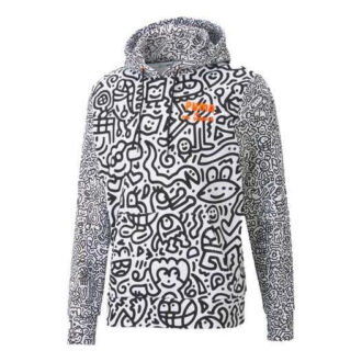 PUMA x MR DOODLE Crossover Haftowane logo Nadruk Graffiti Swobodny Biały PUMA x MR DOODLE Crossover Haftowane logo Nadruk Graffiti Swobodny Biały