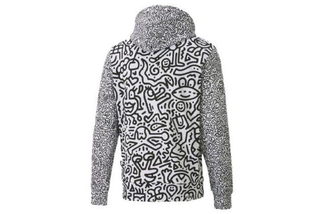 PUMA x MR DOODLE Crossover Haftowane logo Nadruk Graffiti Swobodny Biały