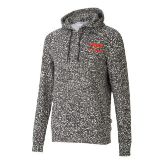 PUMA x Mr Doodle Crossover z kapturem ze ściągaczem Knit Casual Sports Black PUMA x Mr Doodle Crossover z kapturem ze ściągaczem Knit Casual Sports Black