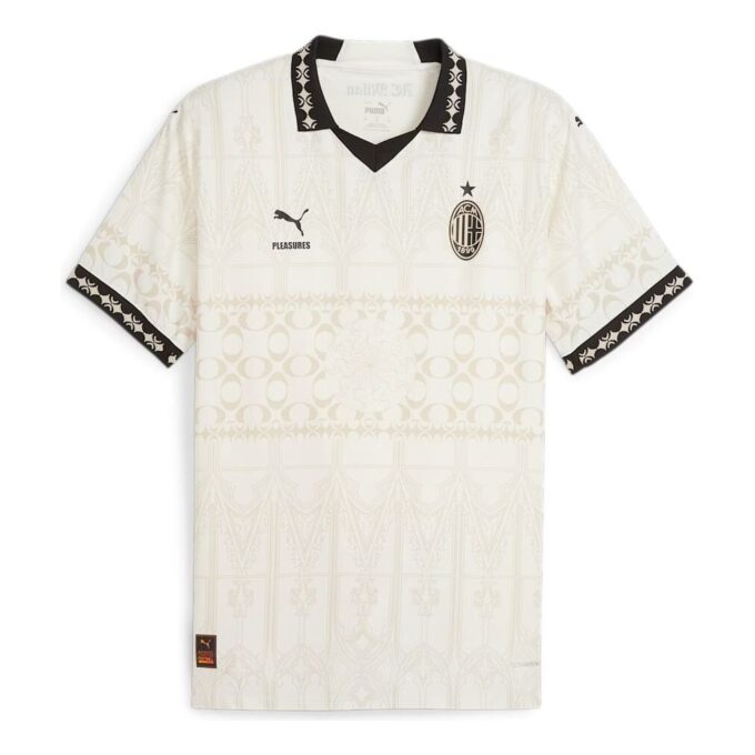 PUMA x PLEASURES Autentyczna koszulka piłkarska AC Milan w kolorze beżowym
