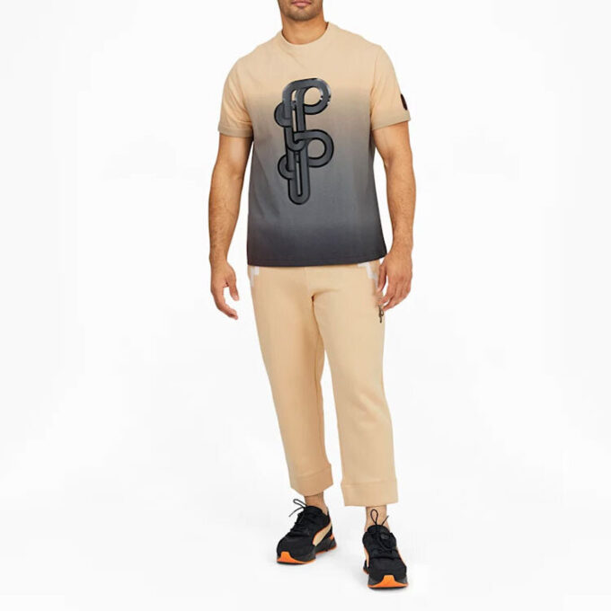 PUMA x PRONOUNCE Koszulka z grafiką Crossover Gradient Tie Dye Sports z krótkim rękawem w kolorze khaki