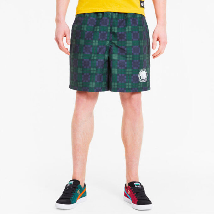 PUMA x The Hundreds Crossover Printing Athleisure Casualowe sportowe szorty w kolorze zielonym