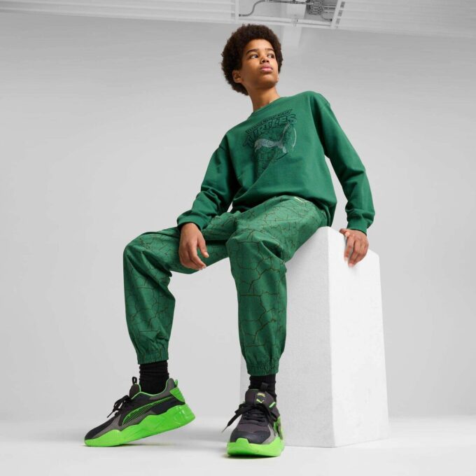 PUMA x TMNT Duże dziecięce spodnie cargo z luźnej tkaniny