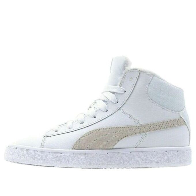 Średniej wielkości skórzane, ocieplane futerkiem, wygodne, ciepłe, średniej wysokości, codzienne buty do skateboardingu, unisex, białe, z podszewką z polaru
