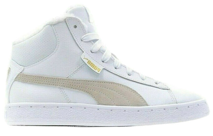 Średniej wielkości skórzane, ocieplane futerkiem, wygodne, ciepłe, średniej wysokości, codzienne buty do skateboardingu, unisex, białe, z podszewką z polaru