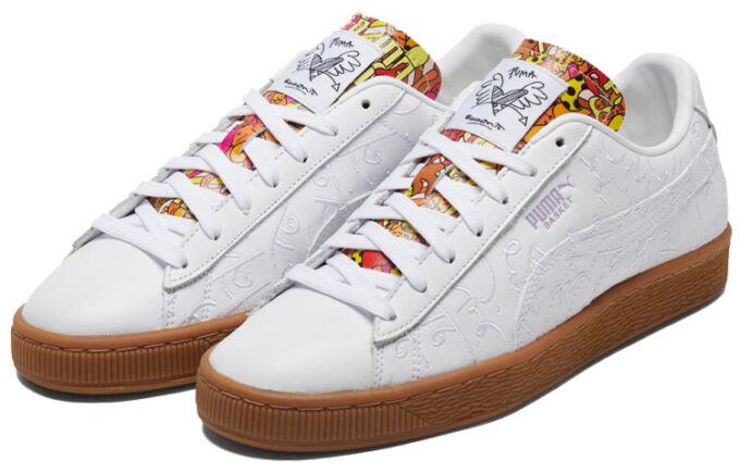 Romero Britto x Basket „Embroidered – White Gum”