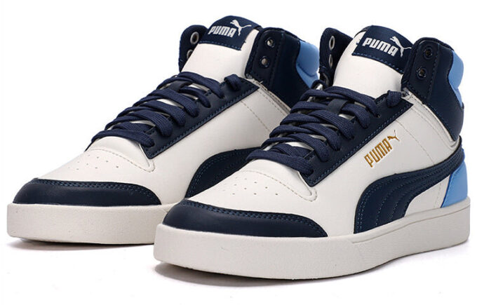 Shuffle Mid Mid Tops Casualowe buty do skateboardingu Unisex Niebiesko-białe