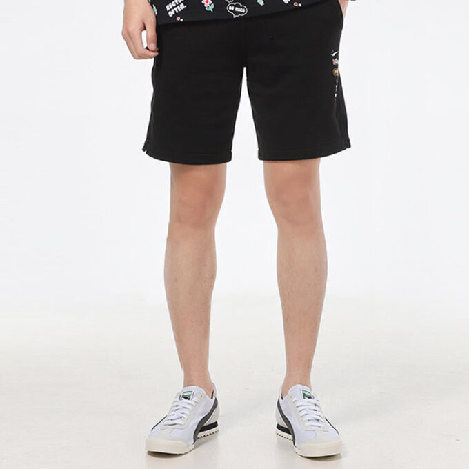 Spodenki sportowe Awareness Athleisure Casual, oddychające, ze ściągaczem, w kolorze czarnym