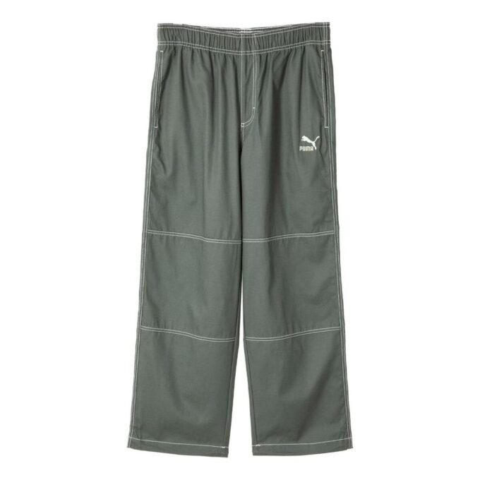 Spodnie tkane Swxp D z logo „Olive Green”