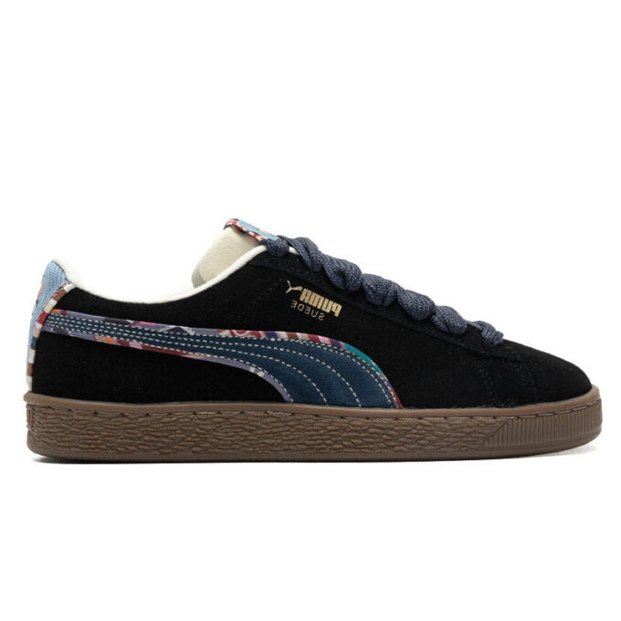 Suede Bz Emb „Czarny Granatowy Marcepan Jasnoniebieski”