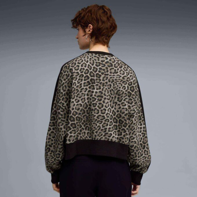 T7 Leopard Luxe damska bluza z okrągłym dekoltem i nadrukiem zwierzęcym T7 Leopard Luxe damska bluza z okrągłym dekoltem i nadrukiem zwierzęcym