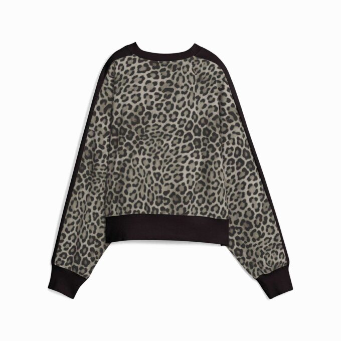 T7 Leopard Luxe damska bluza z okrągłym dekoltem i nadrukiem zwierzęcym T7 Leopard Luxe damska bluza z okrągłym dekoltem i nadrukiem zwierzęcym