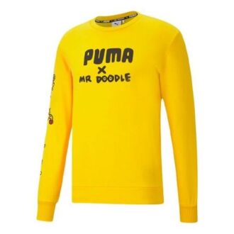 Żółty sportowy sweter z dzianiny z okrągłym dekoltem