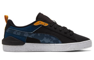 Unisexowe zamszowe trampki Bloc Low-Top w kolorze niebiesko-czarnym