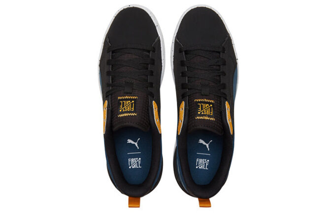 Unisexowe zamszowe trampki Bloc Low-Top w kolorze niebiesko-czarnym