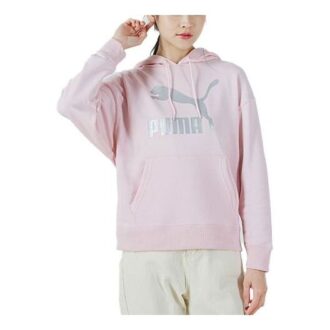 (WMNS) Bluza sportowa z dużym logo, casualowa, w kolorze różowym