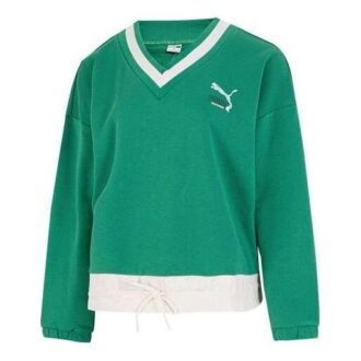 (WMNS) Bluza z dekoltem w serek z logo w kolorze zielonym