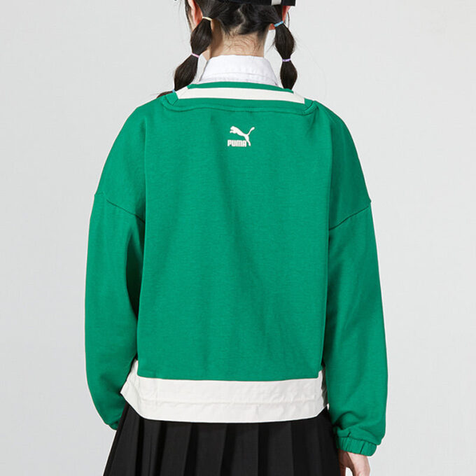 (WMNS) Bluza z dekoltem w serek z logo w kolorze zielonym