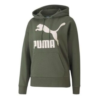 (WMNS) Bluza z kapturem Classics Logo „Oliwkowo-zielona,  biała”
