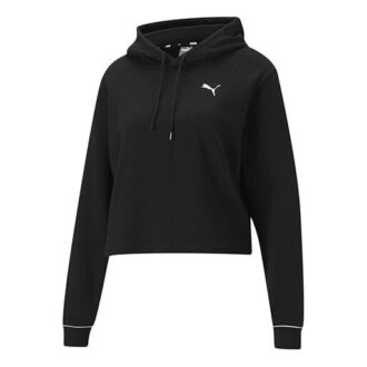 (WMNS) Bluza z kapturem w stylu Cat, dzianinowa, krótka, czarna