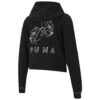 (WMNS) Bluza z kapturem w stylu Cat, dzianinowa, krótka, czarna