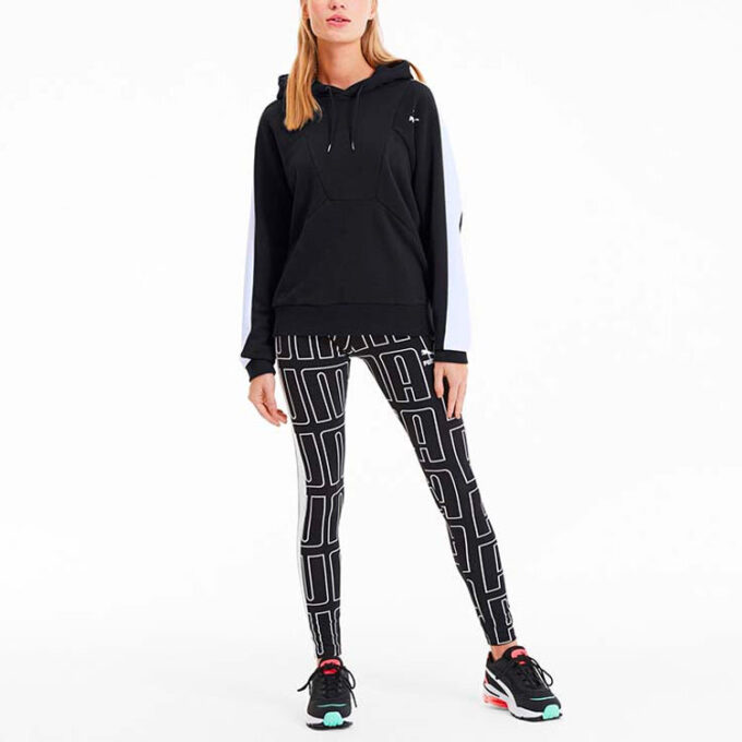 (WMNS) Bluza z kapturem z małym logo „Czarno-biały”