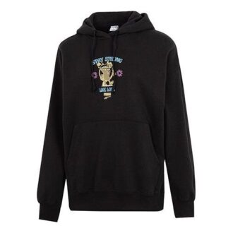 (WMNS) Bluza z kapturem z nadrukiem w dużym rozmiarze „Czarna”