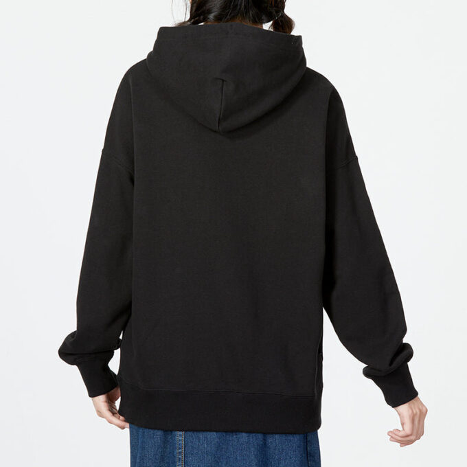 (WMNS) Bluza z kapturem z nadrukiem w dużym rozmiarze „Czarna”