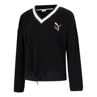 (WMNS) Bluza z logo i dekoltem w serek „Czarna” (WMNS) Bluza z logo i dekoltem w serek „Czarna”