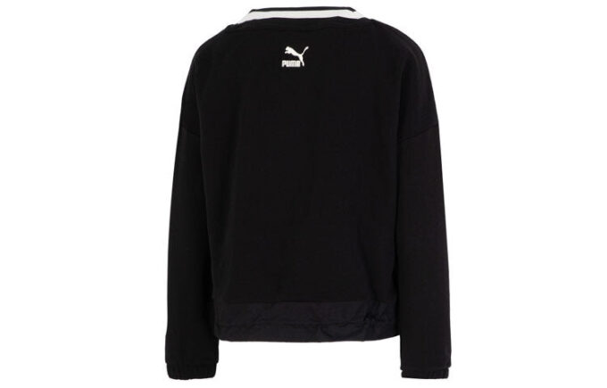 (WMNS) Bluza z logo i dekoltem w serek „Czarna”