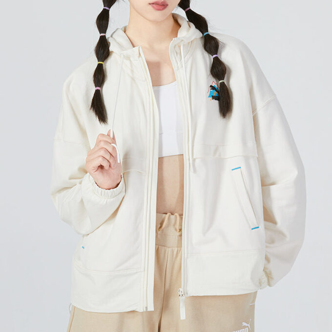 (WMNS) Bluza z logo i dekoltem w serek w kolorze białym