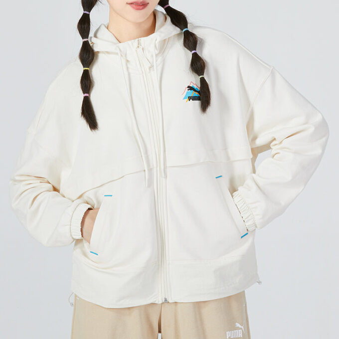 (WMNS) Bluza z logo i dekoltem w serek w kolorze białym