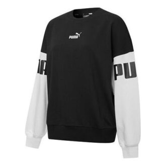 (WMNS) Bluza z nadrukiem logo Power Color Blocking Crew w kolorze czarnym