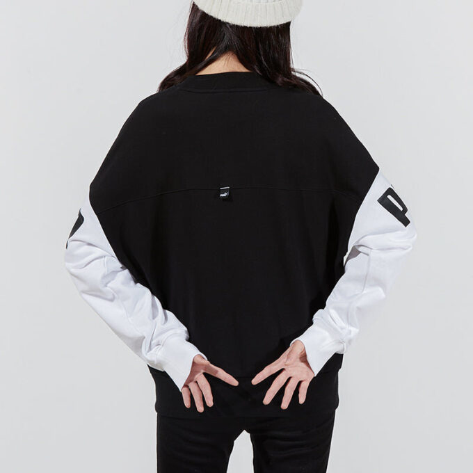 (WMNS) Bluza z nadrukiem logo Power Color Blocking Crew w kolorze czarnym