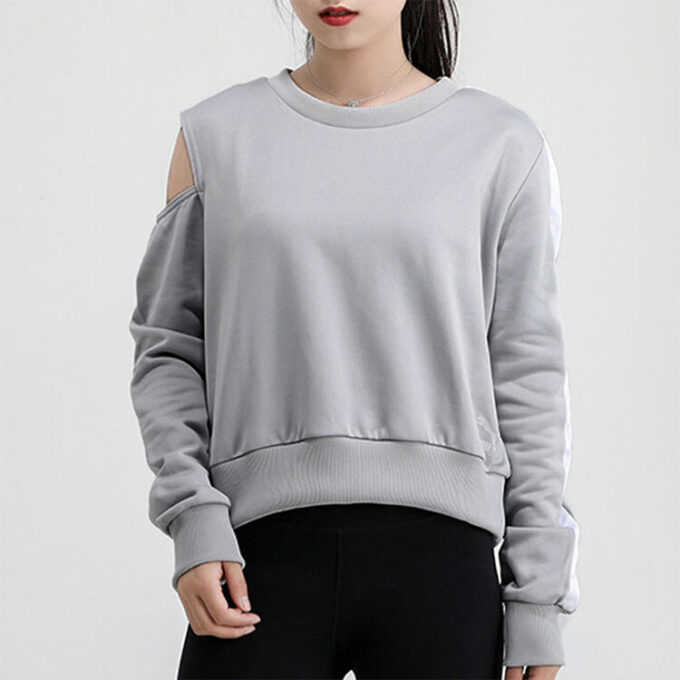 (WMNS) Bluza z okrągłym dekoltem i nadrukiem logo w kolorze szarym