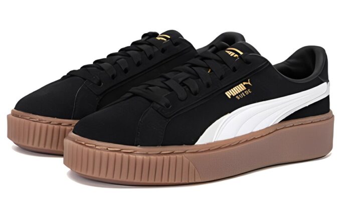 (WMNS) Buty do skateboardingu na platformie „Czarno-biało-brązowe”