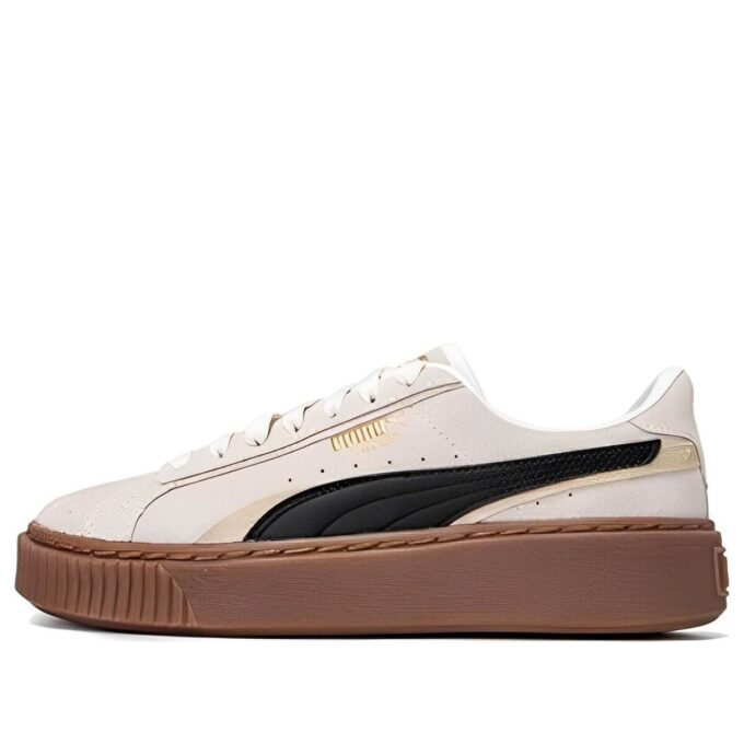 (WMNS) Buty do skateboardingu na platformie „Kremowo-czarno-brązowe”