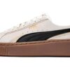 (WMNS) Buty do skateboardingu na platformie „Kremowo-czarno-brązowe”