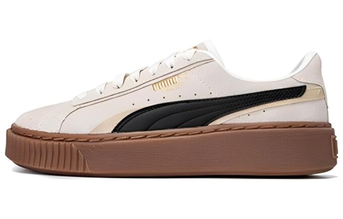 (WMNS) Buty do skateboardingu na platformie „Kremowo-czarno-brązowe”