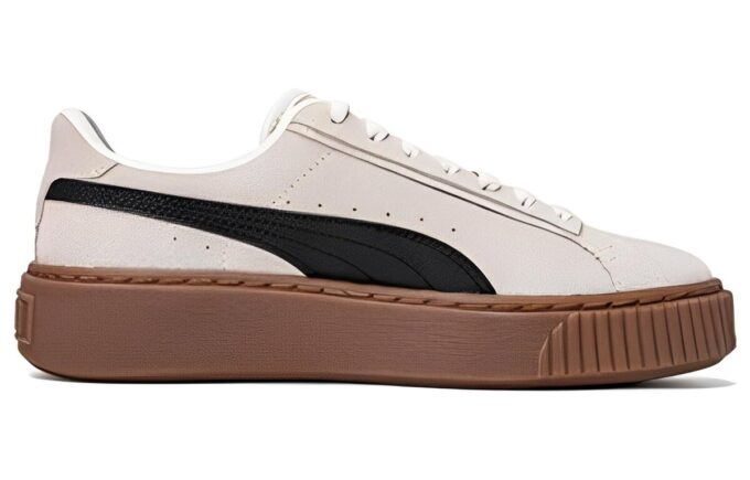 (WMNS) Buty do skateboardingu na platformie „Kremowo-czarno-brązowe”