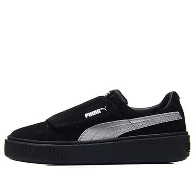 (WMNS) Buty na platformie z paskiem satynowym, czarne