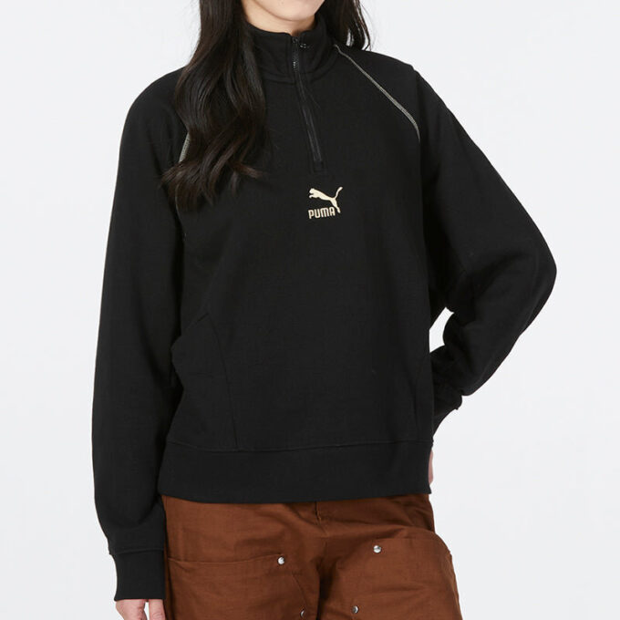 (WMNS) Das Cc Graphic Half-Zip Crew „Black”