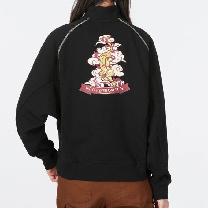 (WMNS) Das Cc Graphic Half-Zip Crew „Black”