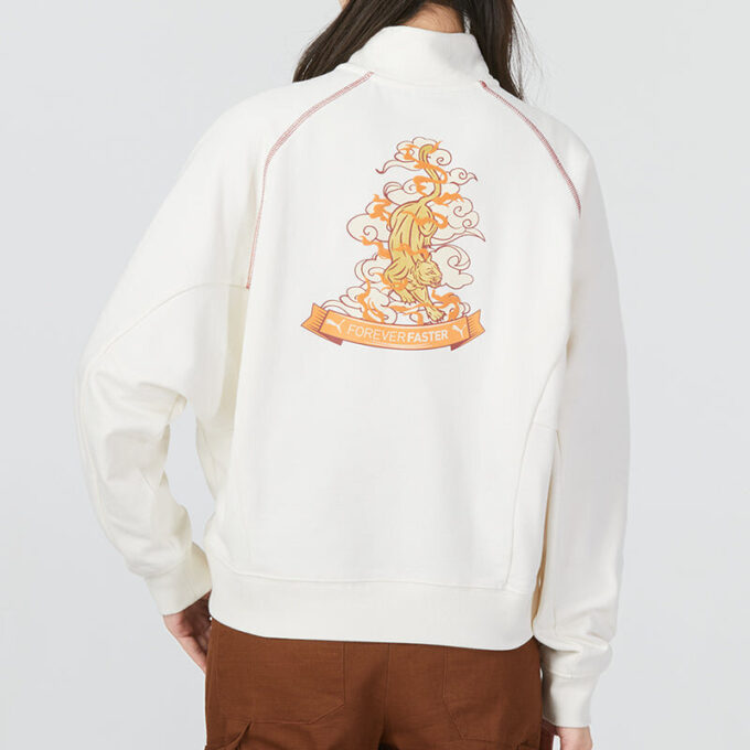 (WMNS) Das Cc Graphic Half-Zip Crew „White”