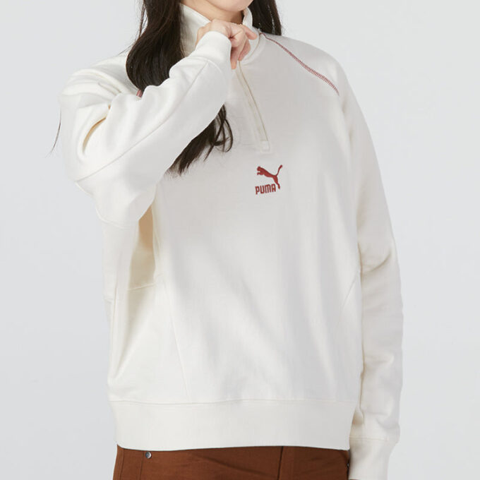 (WMNS) Das Cc Graphic Half-Zip Crew „White”